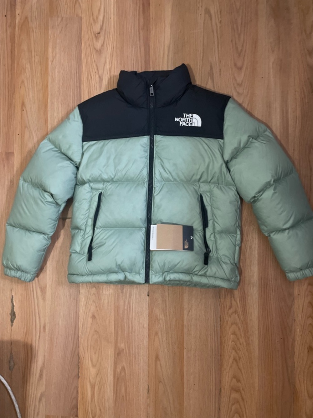The North Face Kids Sage Green and Black Puffer Jacket